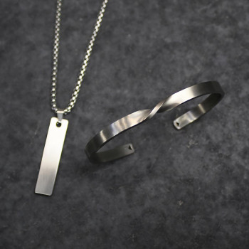 ست دستبند و گردنبند مردانه استیل